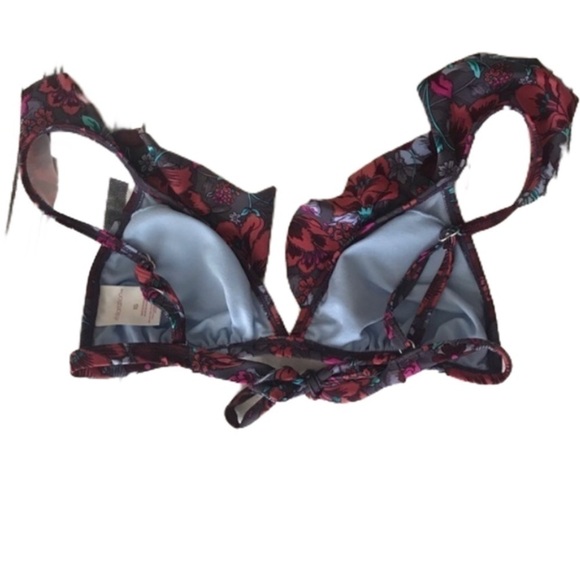 Xhilaration Floral Ruffle tie back bikini top | XS - Picture 2 of 3